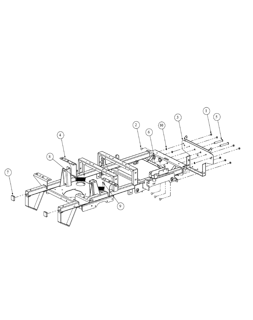 Frame Assembly Diagram and Parts List for M60-KW ROPS-53AH5D8X750-25HP Cub Cadet Lawn Tractor